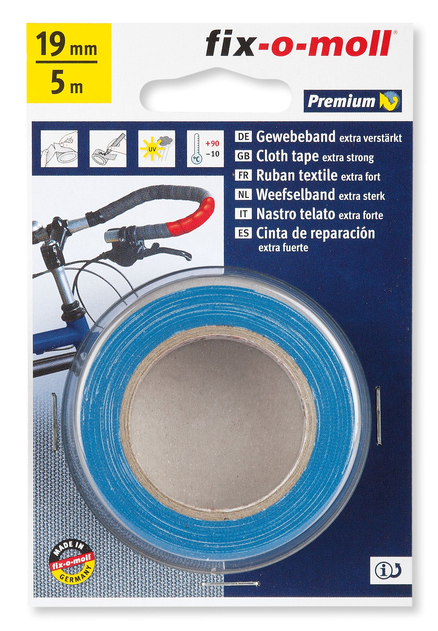 Lerretstape Blå 5mx19mm