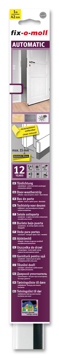 Tetningslist til dør Automatic 1m Hvit