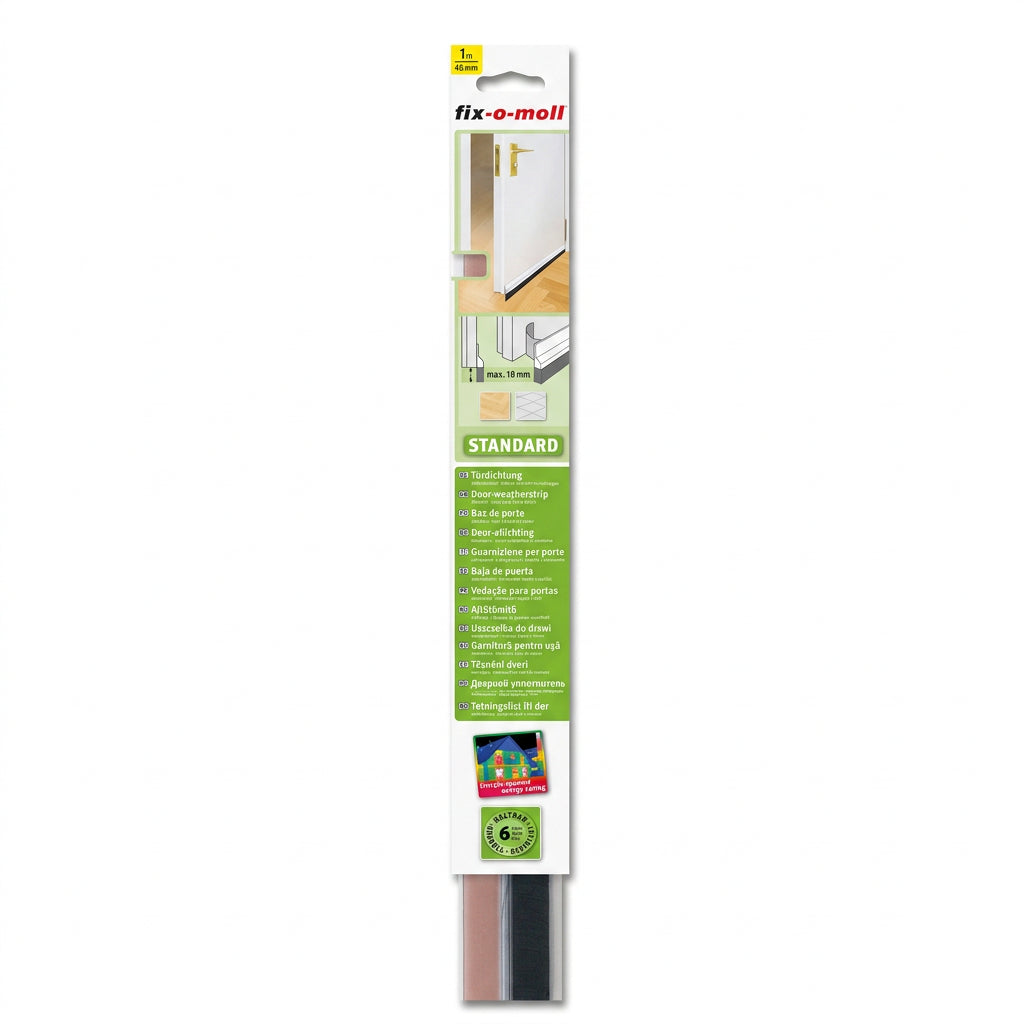 Dørbunnlist Standard transparent 1 m – for åpninger opptil 18 mm