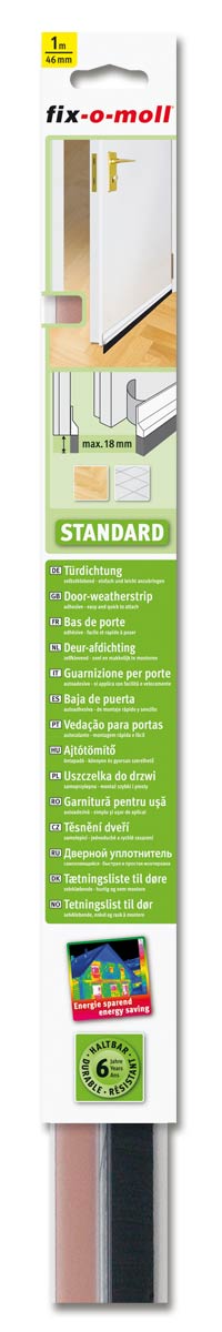 Tetningslist til dør Standar 1m Transp.