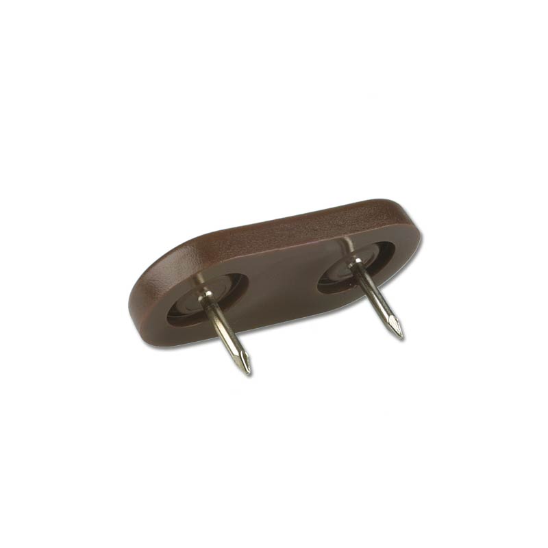 Plastglider Hage Brun m stift 20mm x 45mm (4 stk)