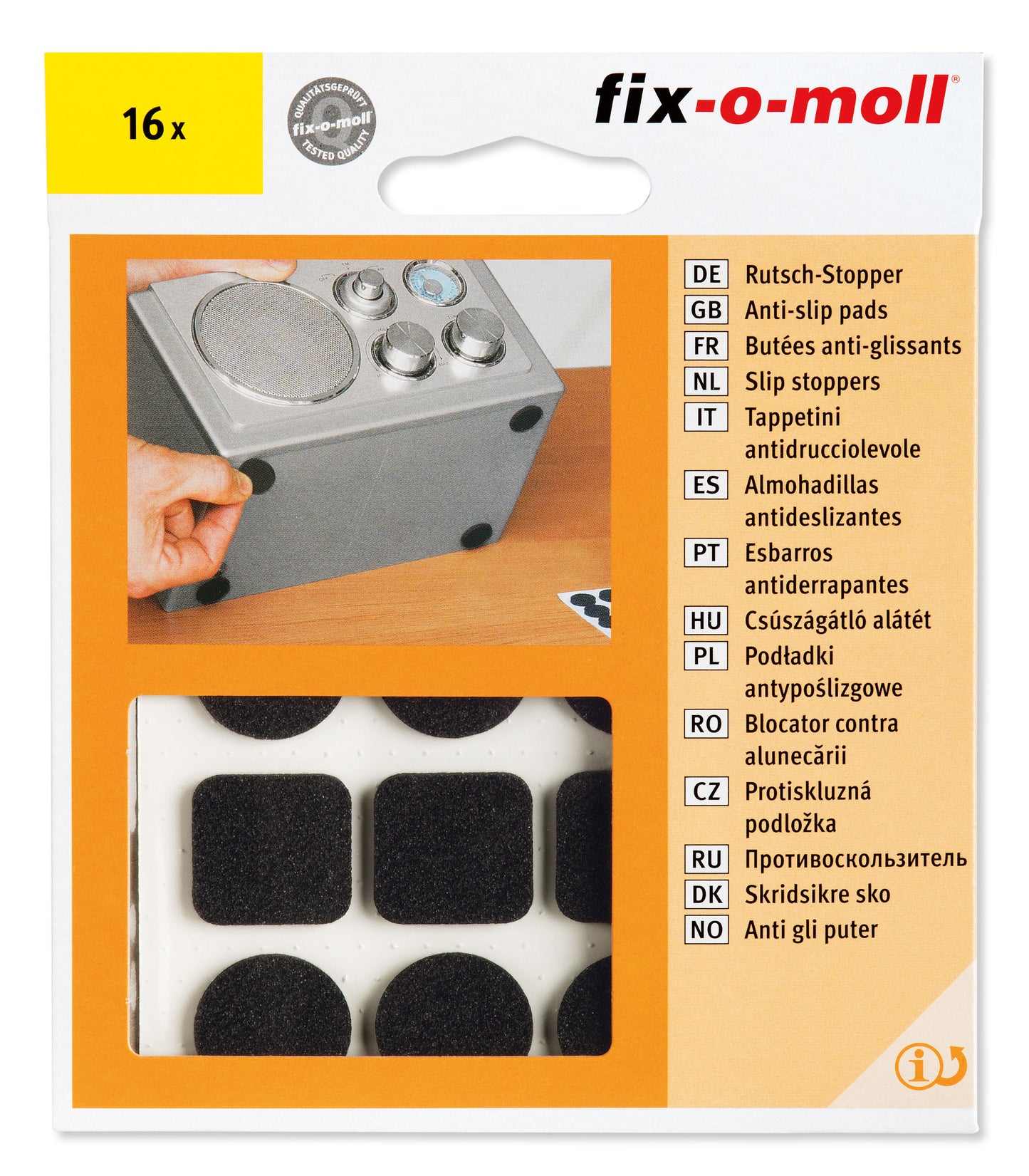 Gummiputer/ Antiskliputer 2 str Sort (16 stk)