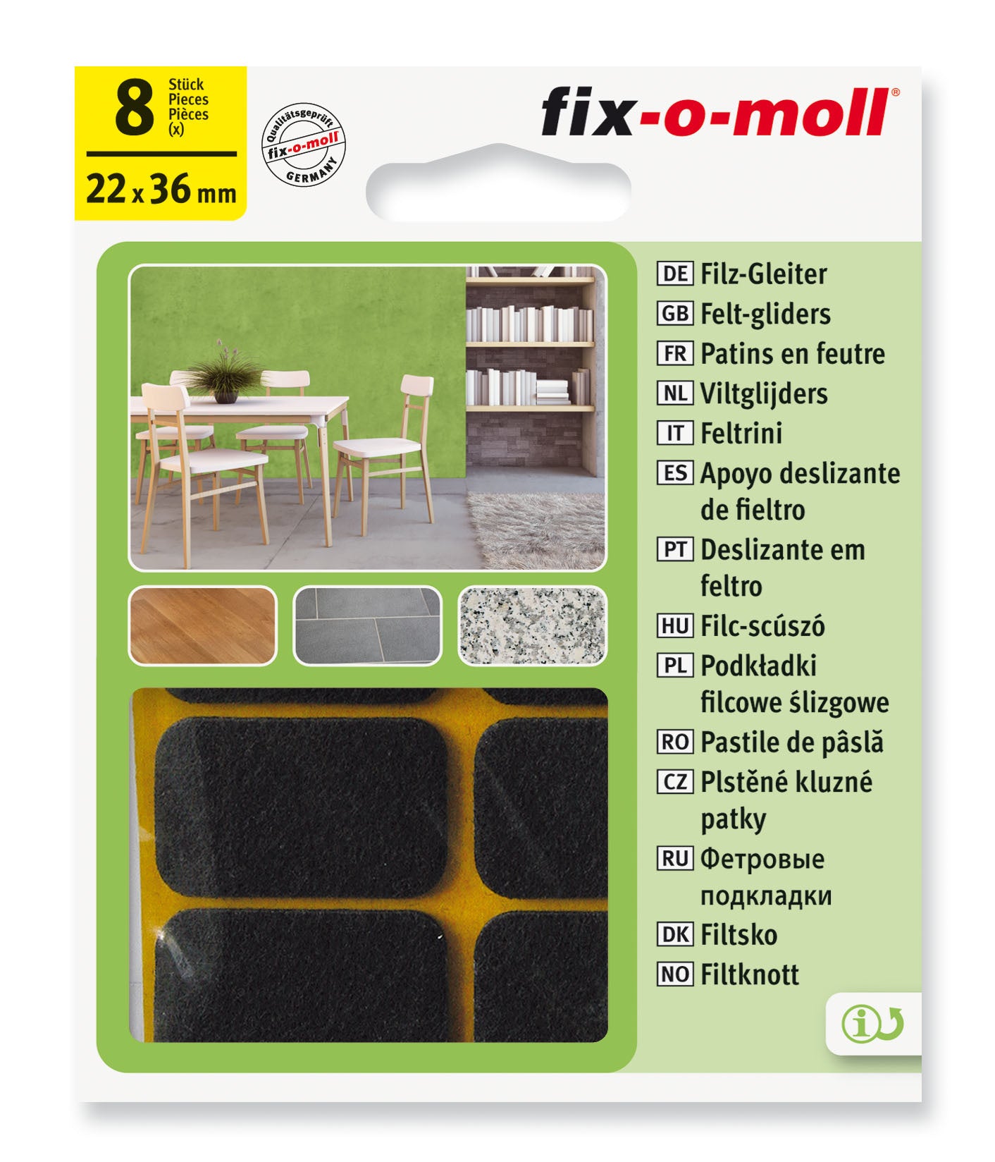 Filtknott Brun 22x36mm (8 stk)