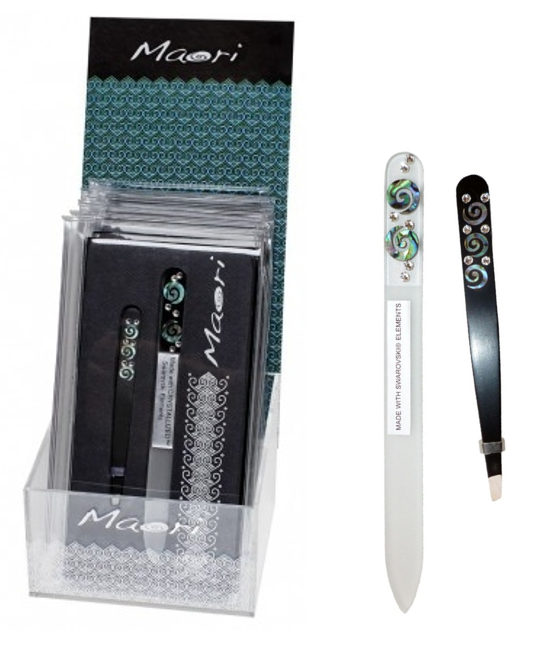 Neglefil & Pinsett m Swarovski-krystaller