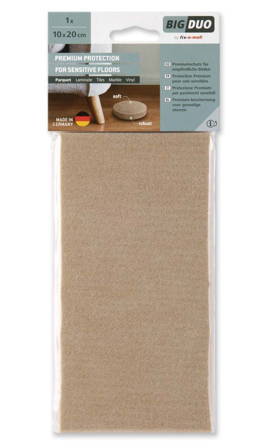 Filtknott selvklebende Beige Bigduo 200x100mm (1 stk) – beskytter parkett og gulv