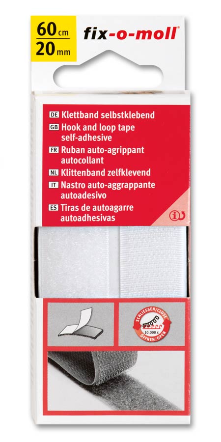 Borrelås Selvklebende Hvit (60cmx20mm)