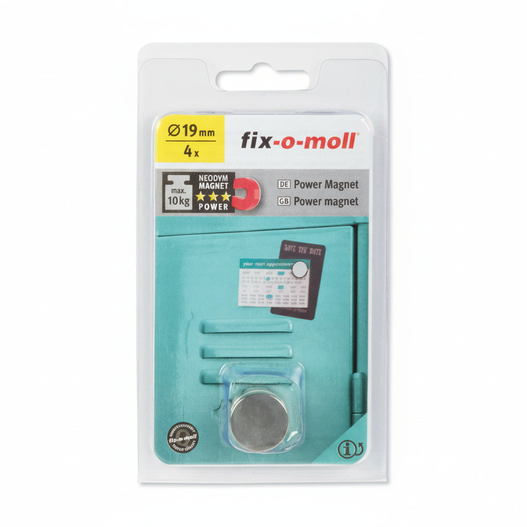 Magnet disc Ø19mm 4 stk max 10kg