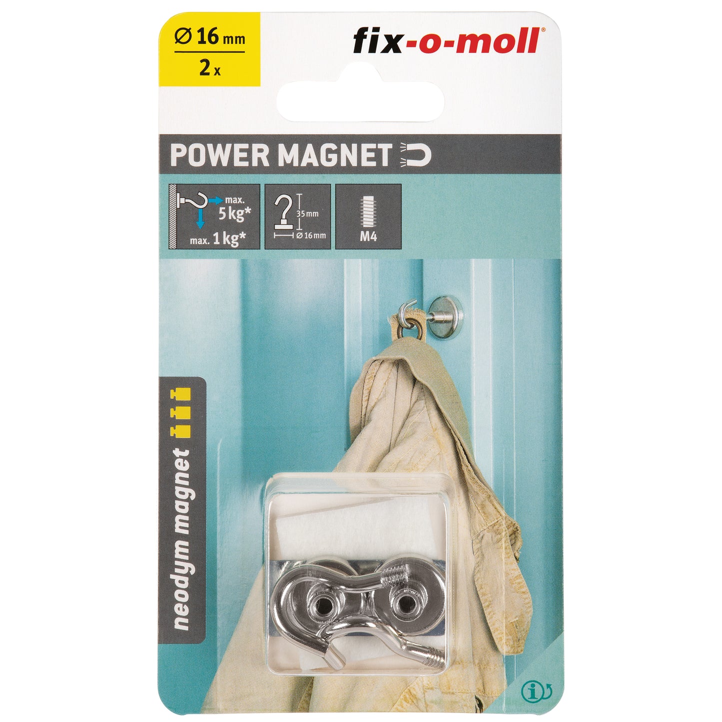 Magnet 2xkrok sk Ø16mmH36,5mmMAX4,5kg