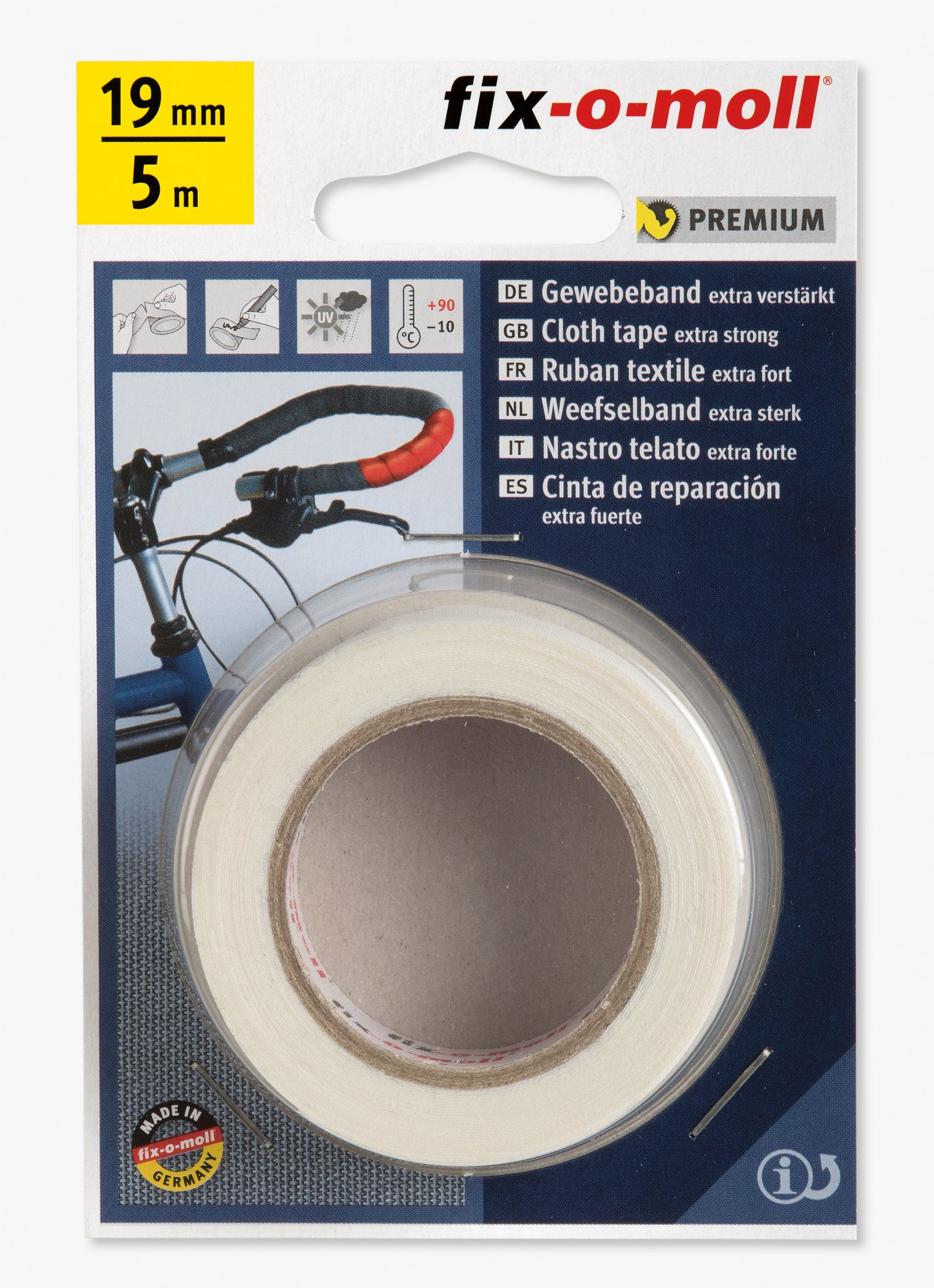 Lerretstape Hvit 5mx19mm