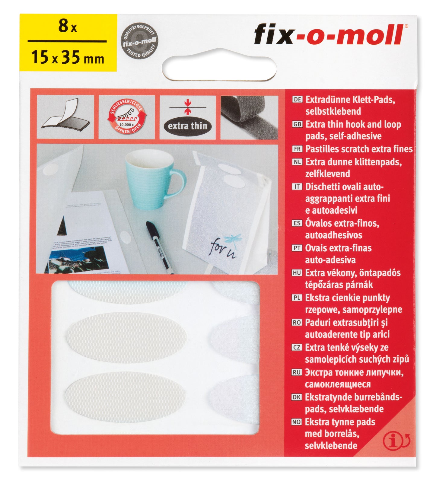 Borrelås Puter Tynne Hvite 8 stk