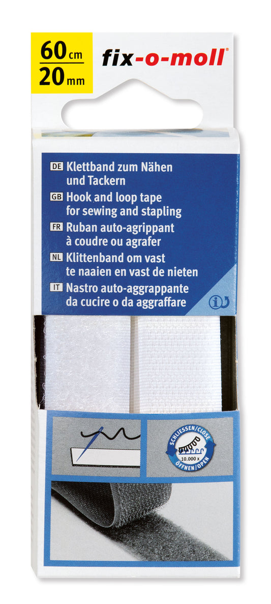 Borrelås Sy Hvit (60cmx20mm)