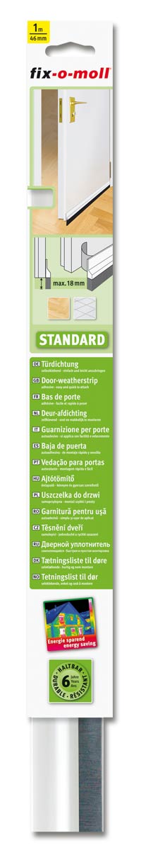 Tetningslist til dør Standar 1m Hvit