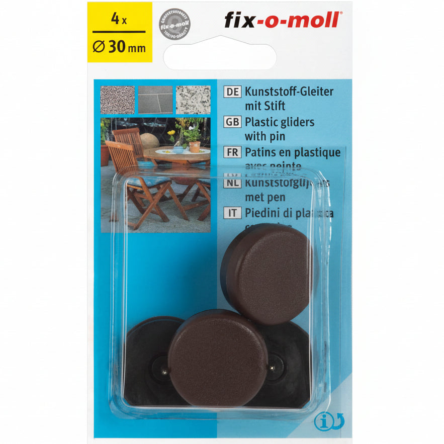 Plast m stift Brun 30mm (4 stk)