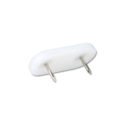 Plastglider Hage Hvit m stift 20mm x 45mm (4 stk)