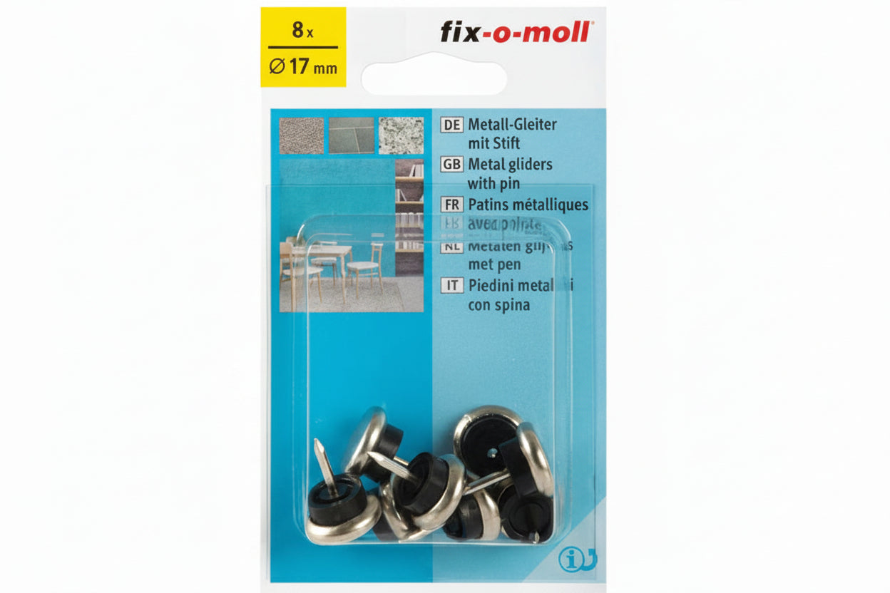 Metall m stift 17mm (8 stk)