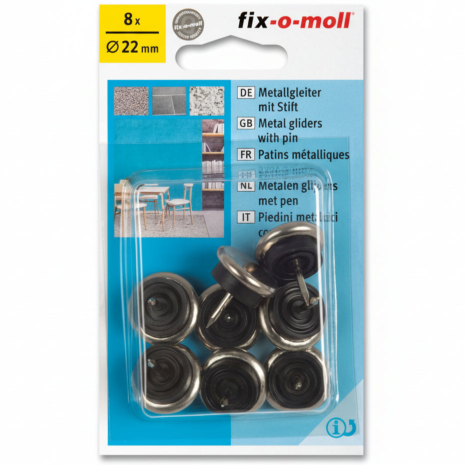 Metall m stift 22mm (8 stk)