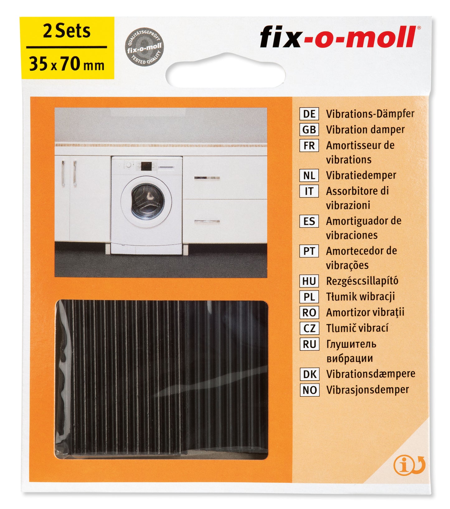Vibrasjons, støy & støt demper Sort (2 sett)
