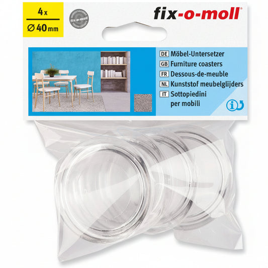 Pianoskåler 40mm Transp. (4 stk)