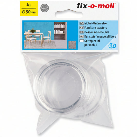 Pianoskåler 50mm Transp. (4 stk)