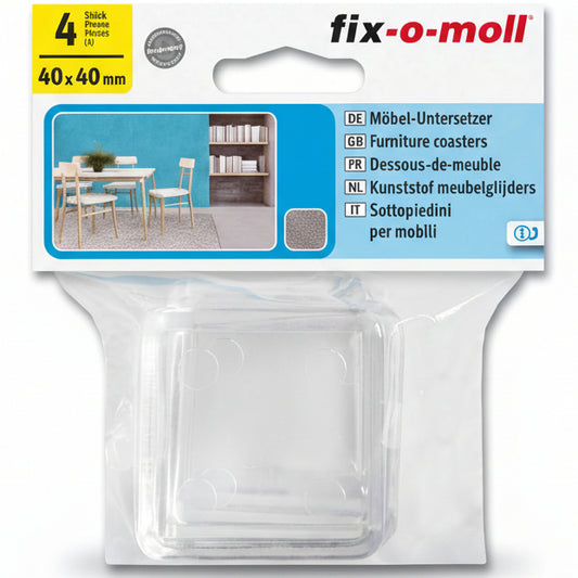 Pianoskåler 40mm x 40mm Transp. (4 stk)