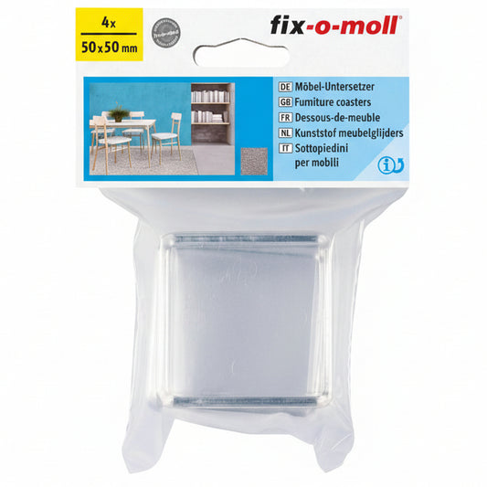 Pianoskåler 50mm x 50mm Transp. (4 stk)