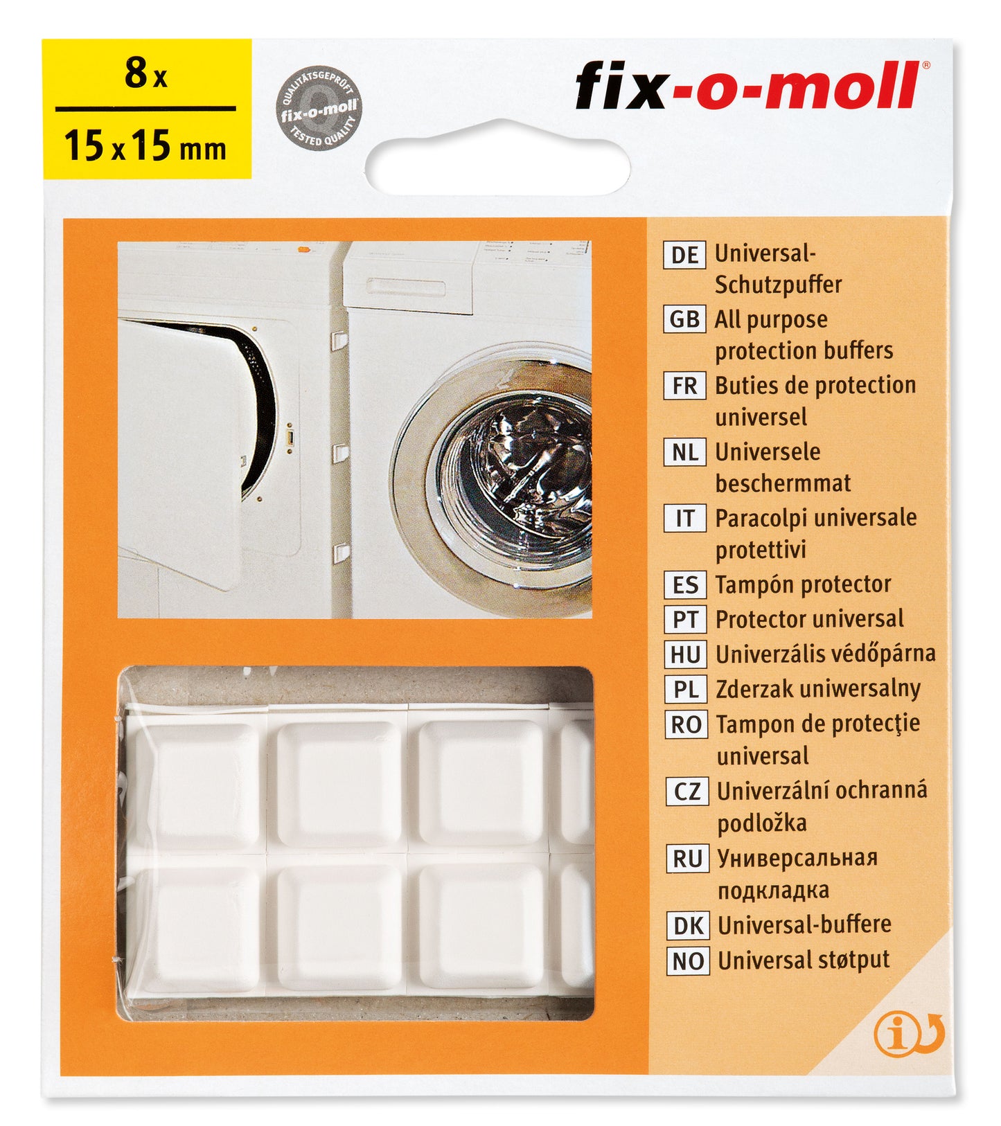 Gummiklosser vibrasjonsdempende Hvite (8 stk)