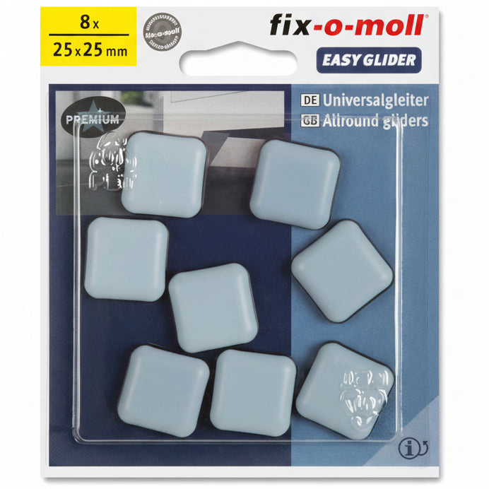 Flyttebrikker 25 x 25mm (8 stk)