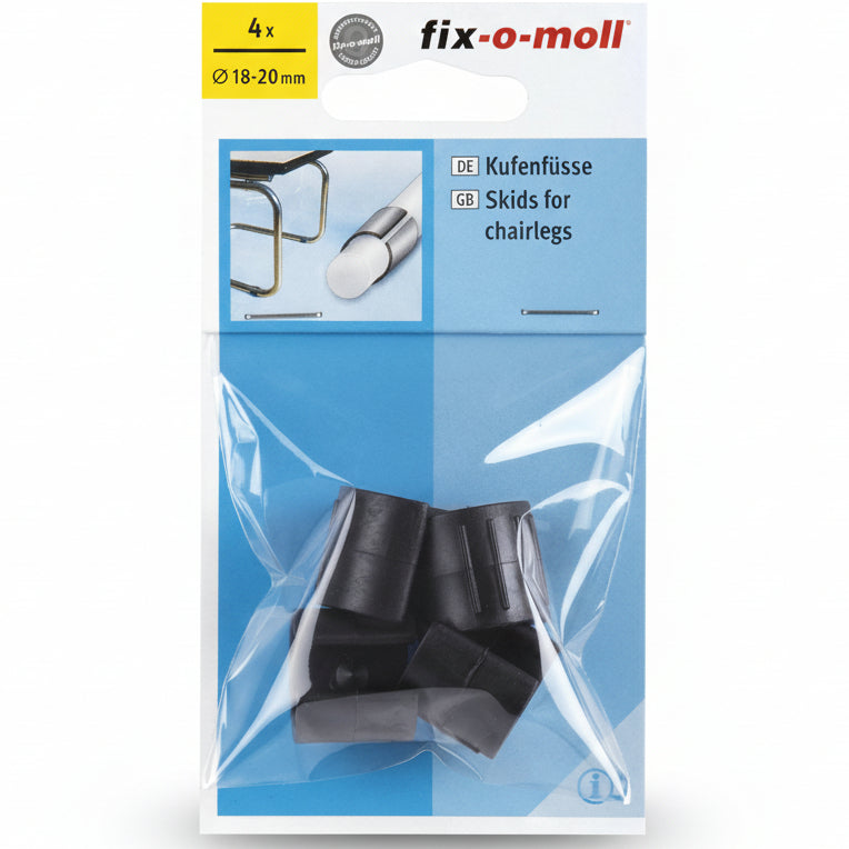 Rørmøbel glider Ø5,5mmx18-20mm Sort (4 stk)