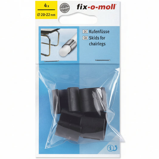 Rørmøbel Glider Ø5,5mmx20-22mm Sort (4 stk)