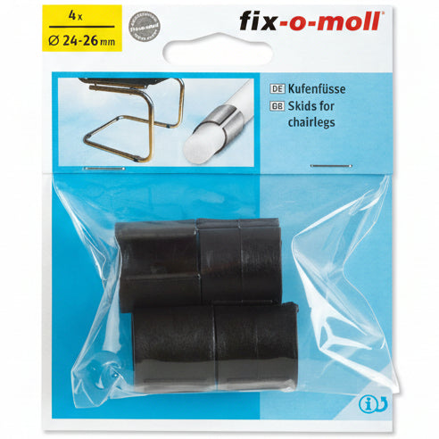 Rørmøbel Glider Ø7,5mmx24-26mm Sort (4 stk)