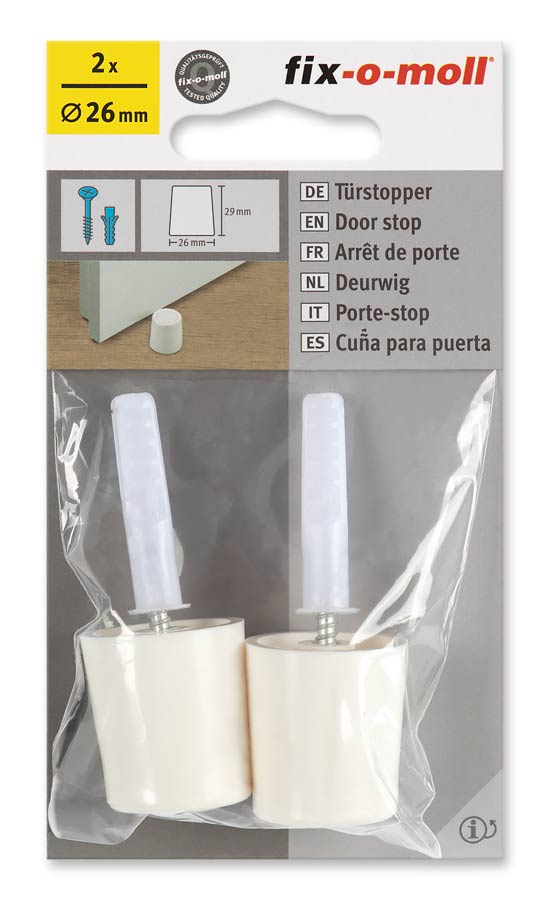 Dørstopper m skrue/plugg 2 stk