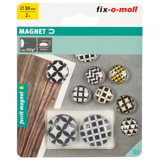 Magnet Glass Dekor Ferrite Ø30mm11mm2stk