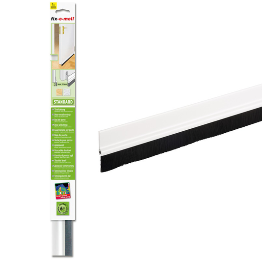 Dørbunnlist Standard hvit 1 m – for åpninger opptil 18 mm