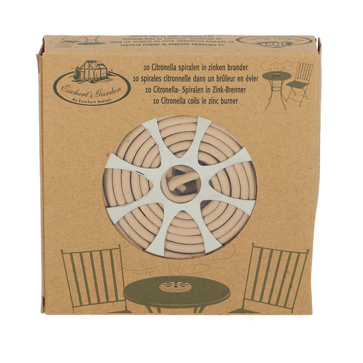 Myggspiral i stålboks Citronella 10 stk spiral