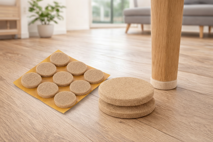 Filtknott selvklebende Beige Bigduo  25mm (9 stk) – beskytter parkett og gulv
