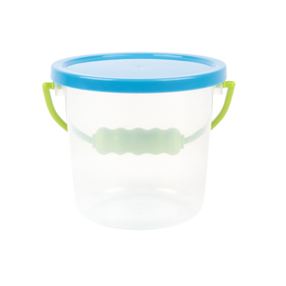 Transparent bøtte med lokk