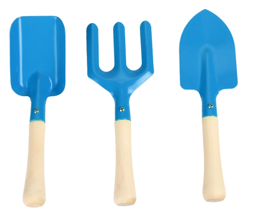 Hageredskapsett til barn blå