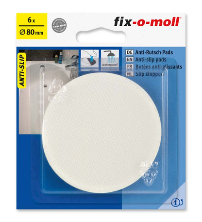 Antisklipads til dusj/badekar Transp.Ø80 mm 6 stk
