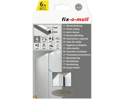 Tetningslist børste 6m 7/8mm GRÅ