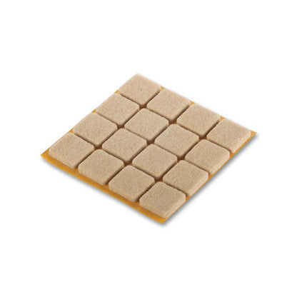 Filtknott selvklebende Beige Bigduo 20x20mm (16 stk) – beskytter parkett og gulv