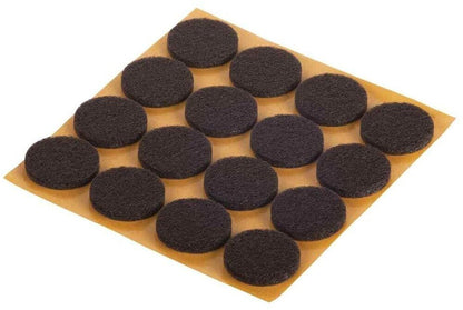 Filtknott selvklebende Brun 17mm (20 stk) - møbelknotter til parkett og stolben