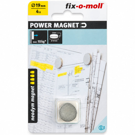 Små sterke magneter 19 mm – 10 kg – 4 stk