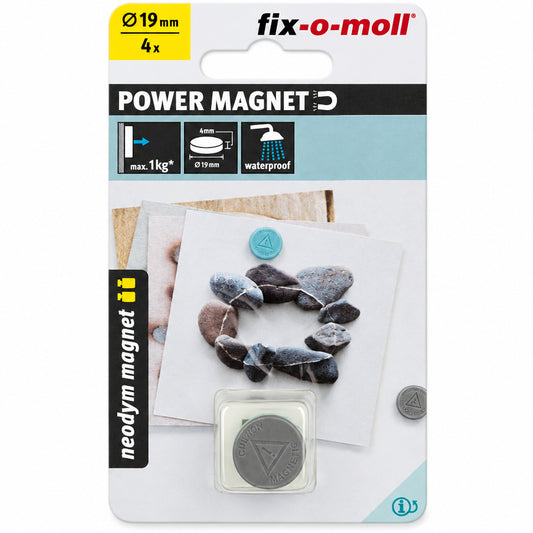 Vanntette silikonmagneter 19 mm – 1 kg – 4 stk