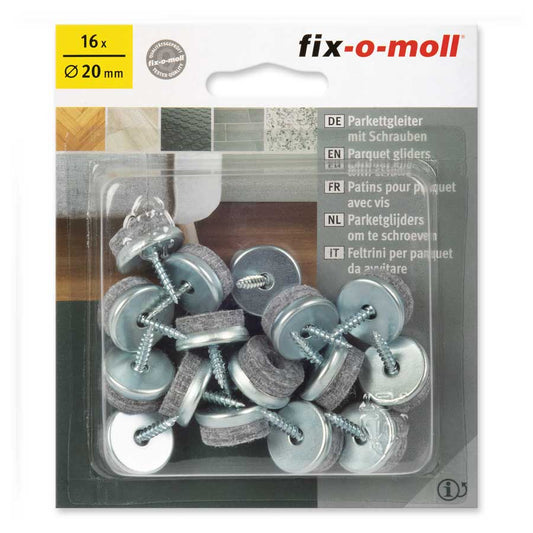 16 stk  Ullfilt m skrue 20mm grå