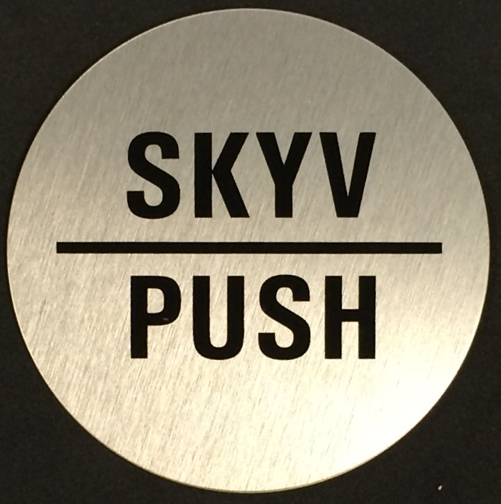 Skilt Skyv/Push Ø75mm