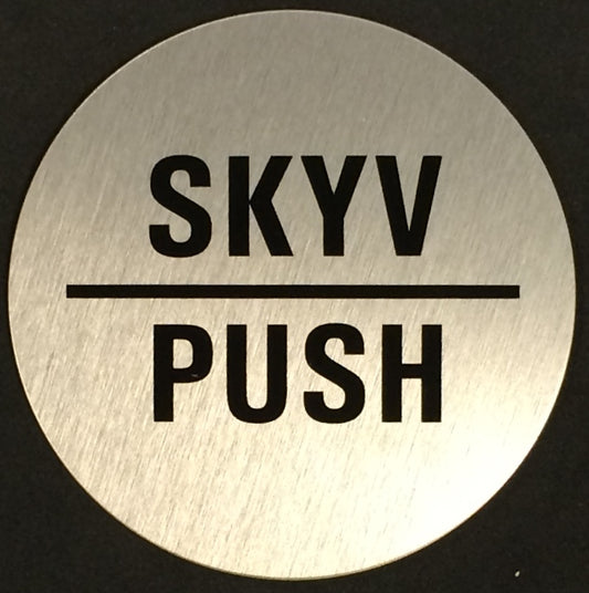 Skilt Skyv/Push Ø75mm