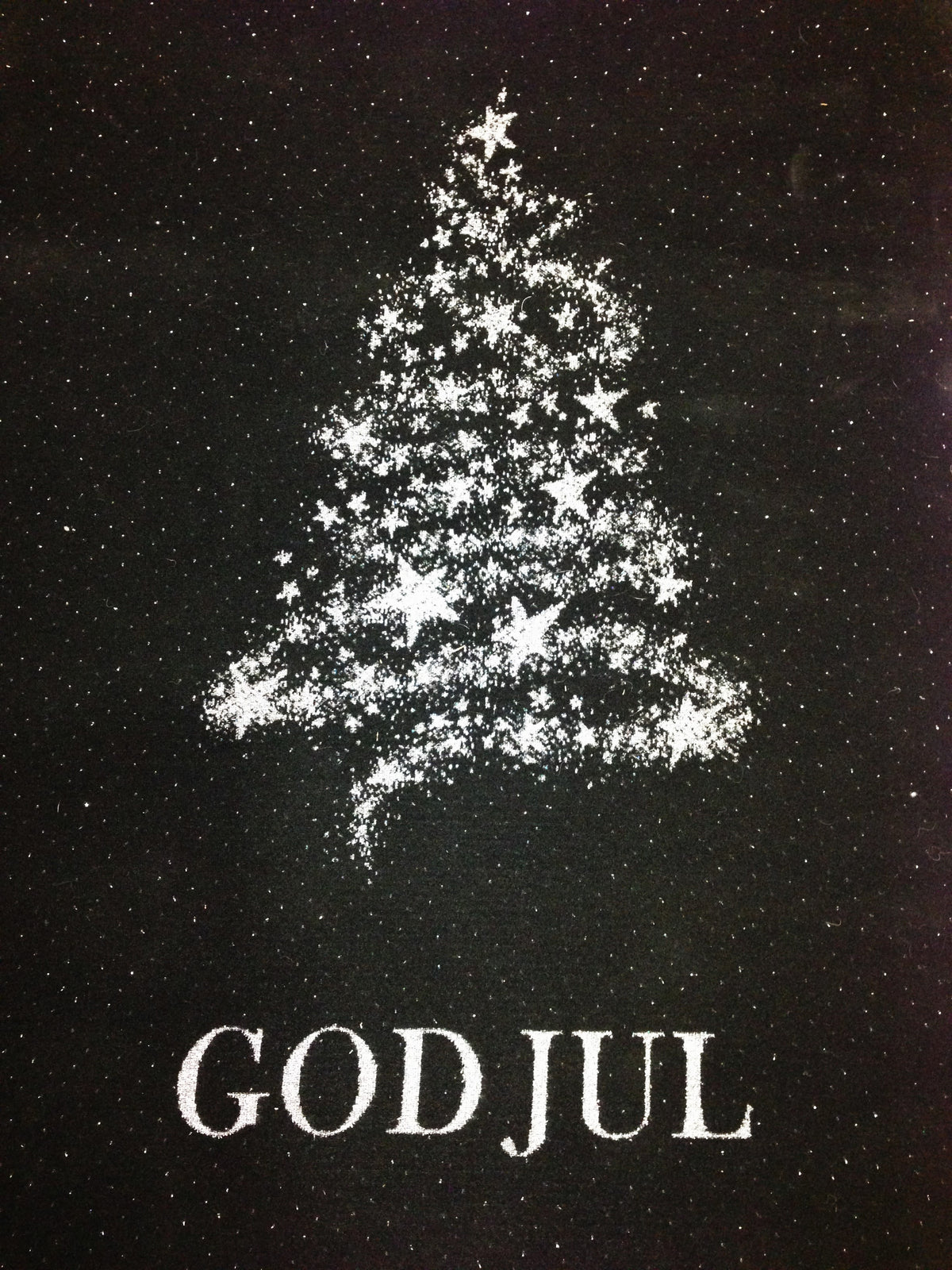 Juleløper sort/sølv – God jul – 191 cm
