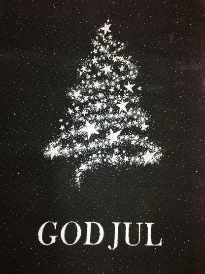 Juleløper sort/sølv – God jul – 191 cm