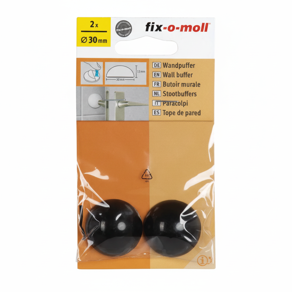 Veggbeskytter sort 30mm (2 stk)