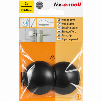 Selvklebende veggbeskytter sort 60 mm – 2 stk